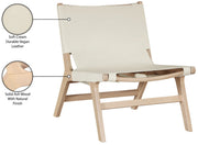 Rawlins Vegan Leather Upholstered Chair in Cream - 33004Cream-C