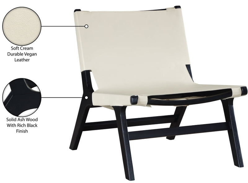 Rawlins Vegan Leather Upholstered Chair in Cream - 33005Cream-C