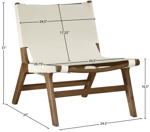 Rawlins Vegan Leather Upholstered Chair in Cream - 33006Cream-C