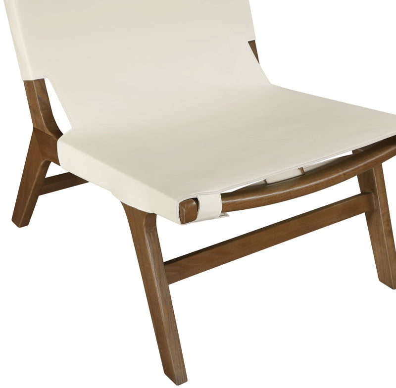 Rawlins Vegan Leather Upholstered Chair in Cream - 33006Cream-C