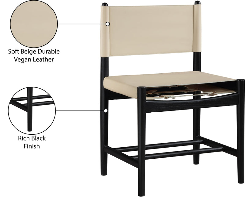 Rawlins Vegan Leather Upholstered Dining Chair in Beige, Set of 2 - 11012Beige-C