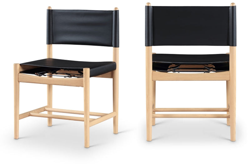 Rawlins Vegan Leather Upholstered Dining Chair in Black, Set of 2 - 11011Black-C