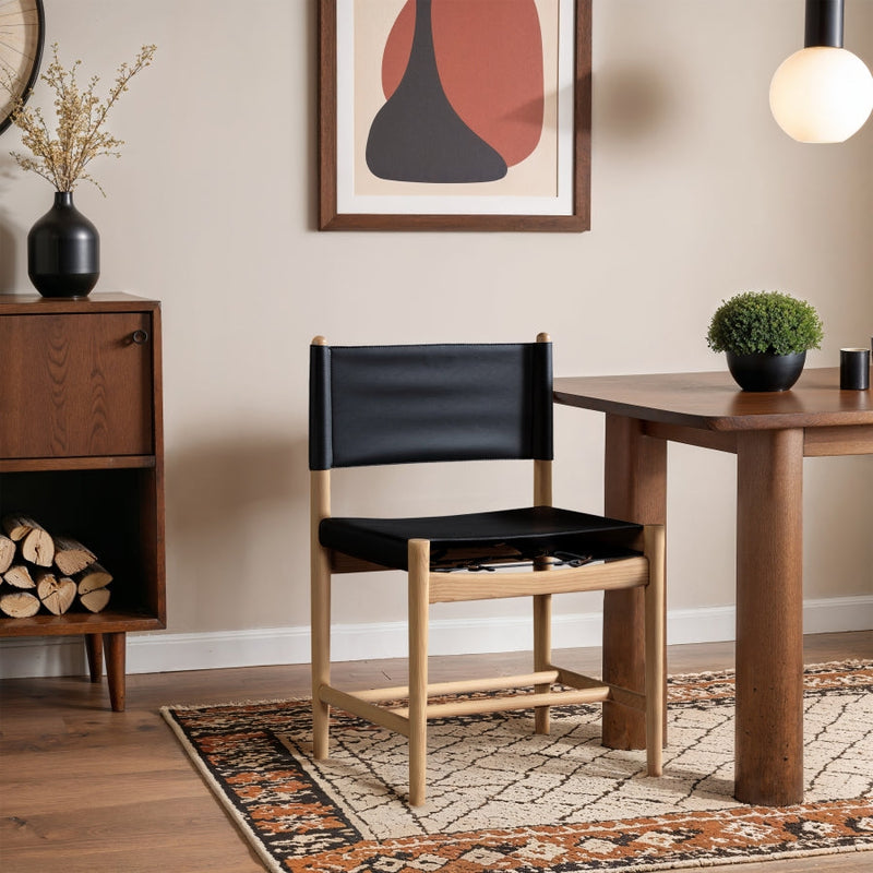 Rawlins Vegan Leather Upholstered Dining Chair in Black, Set of 2 - 11011Black-C