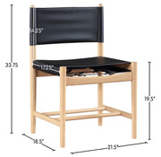Rawlins Vegan Leather Upholstered Dining Chair in Black, Set of 2 - 11011Black-C