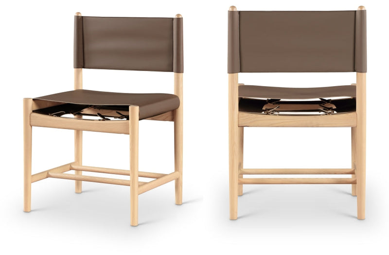 Rawlins Vegan Leather Upholstered Dining Chair in Brown, Set of 2 - 11011Brown-C