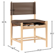 Rawlins Vegan Leather Upholstered Dining Chair in Brown, Set of 2 - 11011Brown-C