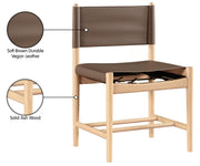 Rawlins Vegan Leather Upholstered Dining Chair in Brown, Set of 2 - 11011Brown-C