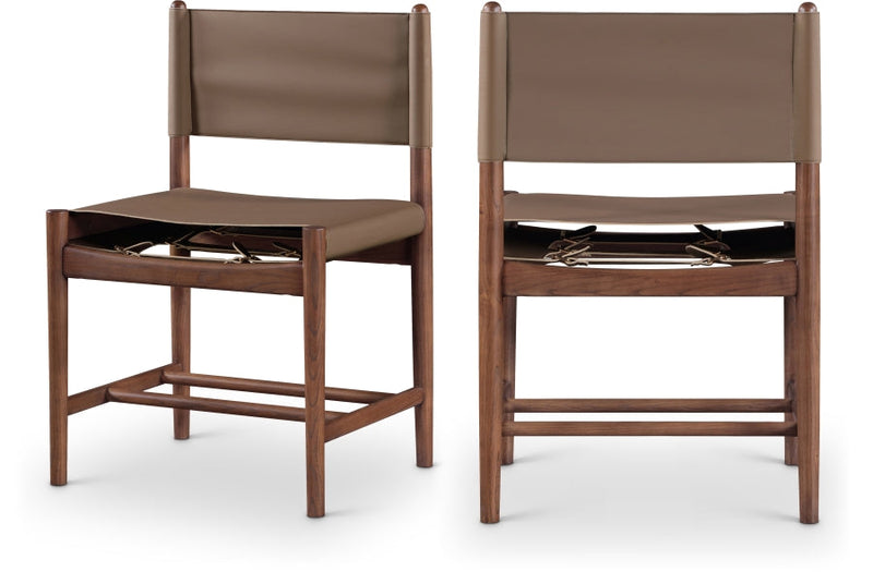Rawlins Vegan Leather Upholstered Dining Chair in Brown, Set of 2 - 11013Brown-C