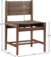 Rawlins Vegan Leather Upholstered Dining Chair in Brown, Set of 2 - 11013Brown-C