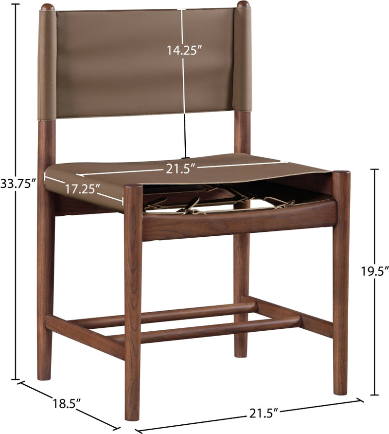 Rawlins Vegan Leather Upholstered Dining Chair in Brown, Set of 2 - 11013Brown-C