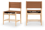 Rawlins Vegan Leather Upholstered Dining Chair in Cognac, Set of 2 - 11011Cognac-C