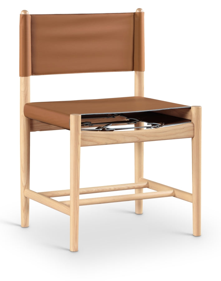 Rawlins Vegan Leather Upholstered Dining Chair in Cognac, Set of 2 - 11011Cognac-C