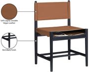 Rawlins Vegan Leather Upholstered Dining Chair in Cognac, Set of 2 - 11012Cognac-C