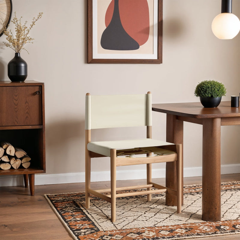 Rawlins Vegan Leather Upholstered Dining Chair in Cream, Set of 2 - 11011Cream-C
