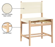 Rawlins Vegan Leather Upholstered Dining Chair in Cream, Set of 2 - 11011Cream-C