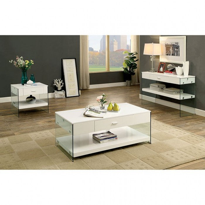 Raya White End Table - CM4451WH-E