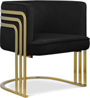 Rays Velvet Upholstered Accent Chair in Black - 533Black