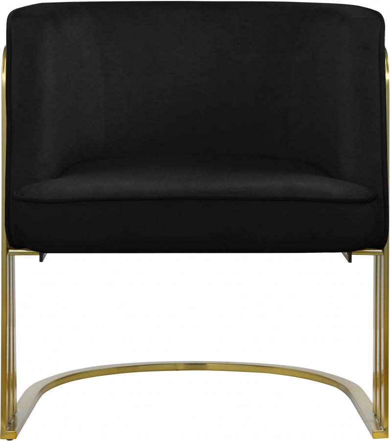Rays Velvet Upholstered Accent Chair in Black - 533Black