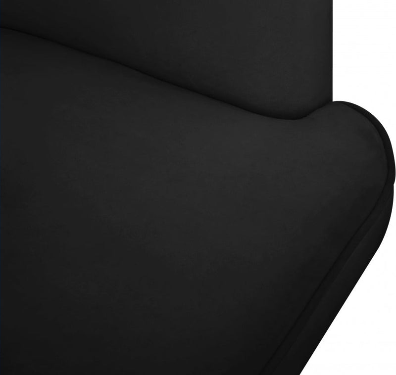 Rays Velvet Upholstered Accent Chair in Black - 533Black