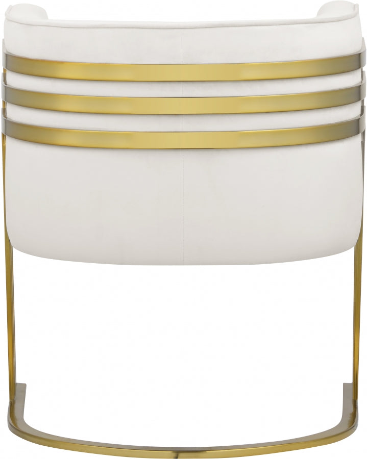 Rays Velvet Upholstered Accent Chair in Cream - 533Cream