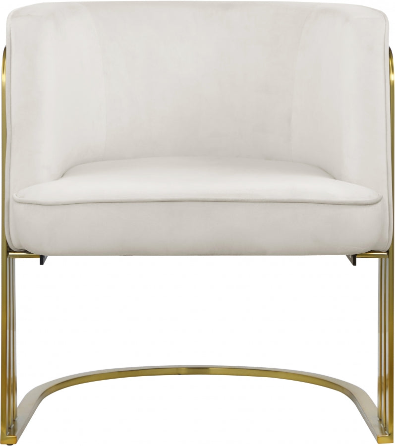Rays Velvet Upholstered Accent Chair in Cream - 533Cream