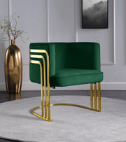 Rays Velvet Upholstered Accent Chair in Green - 533Green