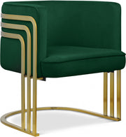 Rays Velvet Upholstered Accent Chair in Green - 533Green