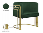 Rays Velvet Upholstered Accent Chair in Green - 533Green