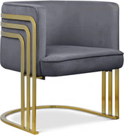 Rays Velvet Upholstered Accent Chair in Grey - 533Grey