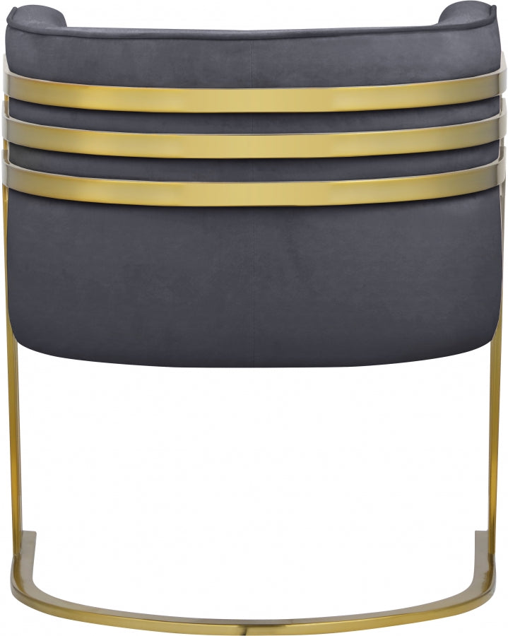 Rays Velvet Upholstered Accent Chair in Grey - 533Grey