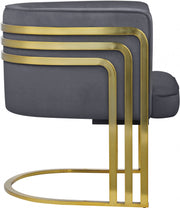Rays Velvet Upholstered Accent Chair in Grey - 533Grey