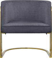 Rays Velvet Upholstered Accent Chair in Grey - 533Grey