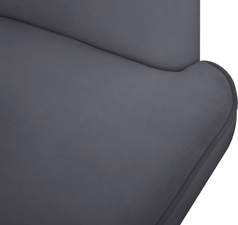 Rays Velvet Upholstered Accent Chair in Grey - 533Grey