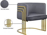 Rays Velvet Upholstered Accent Chair in Grey - 533Grey