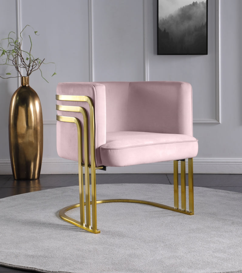 Rays Velvet Upholstered Accent Chair in Pink - 533Pink