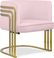 Rays Velvet Upholstered Accent Chair in Pink - 533Pink