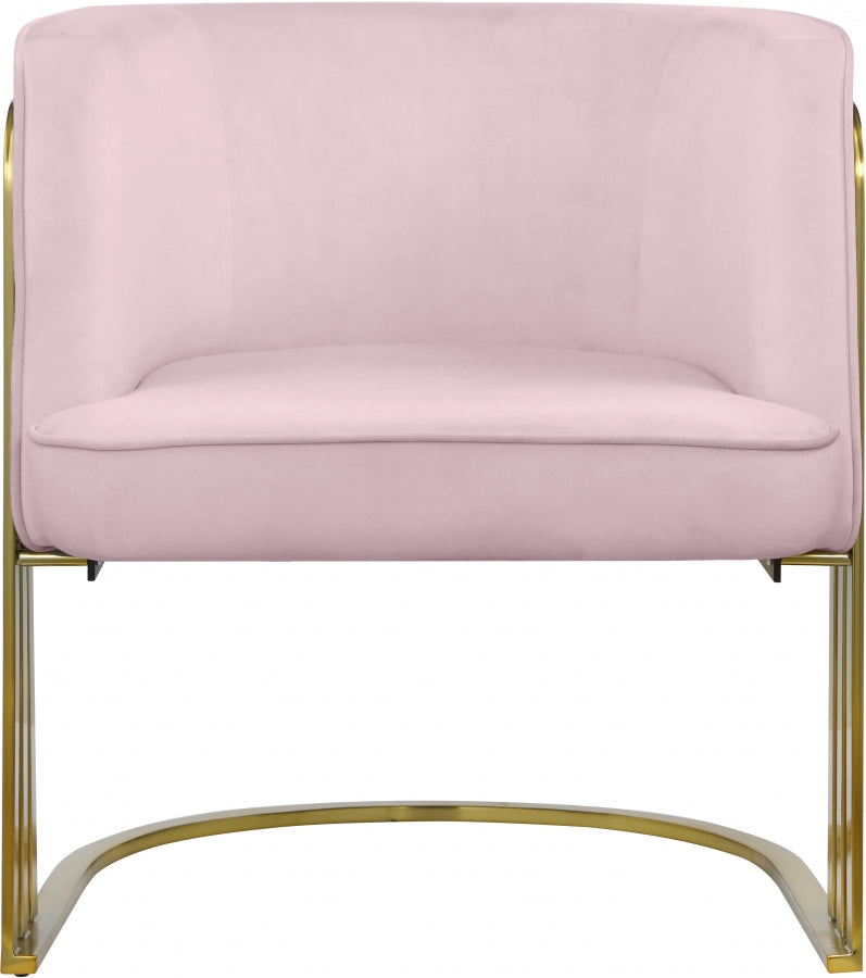 Rays Velvet Upholstered Accent Chair in Pink - 533Pink
