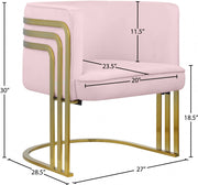 Rays Velvet Upholstered Accent Chair in Pink - 533Pink