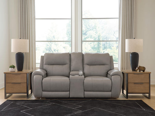 Real Moments Ash Power Reclining Loveseat with Audio Seating - PCU1370018A