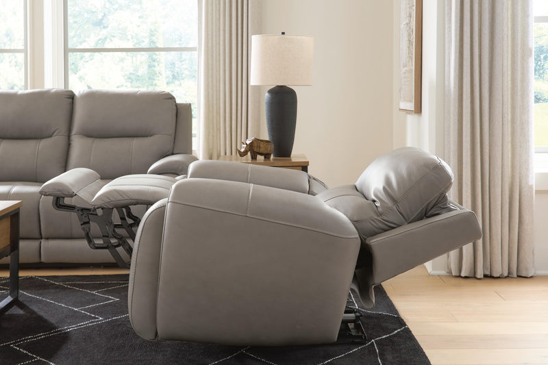 Real Moments Ash Power Reclining Loveseat with Audio Seating - PCU1370018A