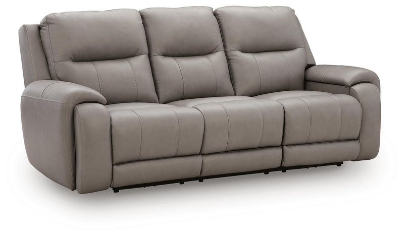 Real Moments Ash Power Reclining Sofa with Audio Seating - PCU1370015A