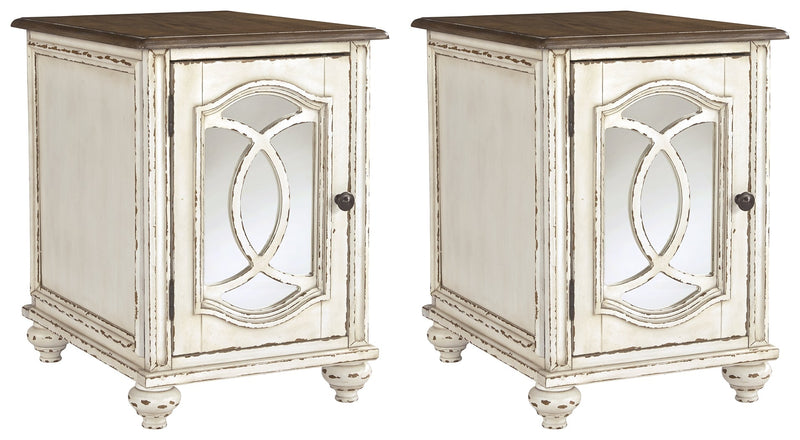 Realyn 2 End Tables in White/Brown - PKG008473