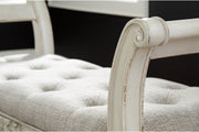 Realyn Antique White Accent Bench - Gate FurnitureAccent Bench