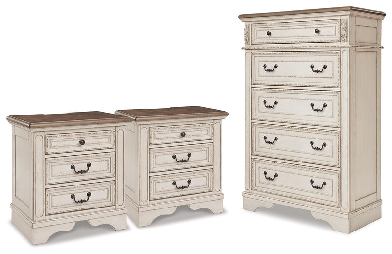 Realyn Chest and 2 Nightstands - B743B109