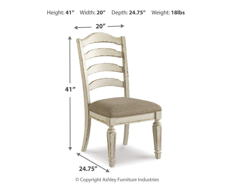 Realyn Chipped White Dining Chair (Set of 2) - D743-01X2