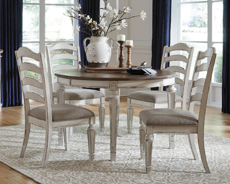 Realyn Chipped White Dining Chair (Set of 2) - D743-01X2