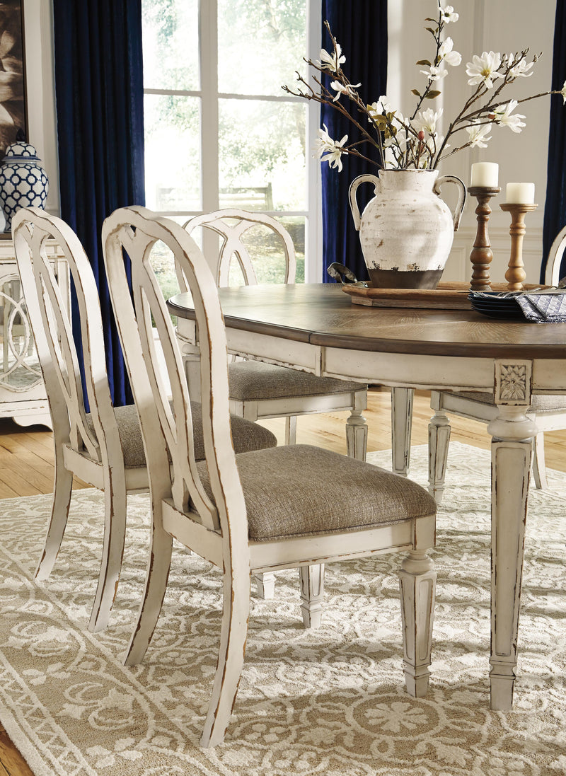 Realyn Chipped White Dining Chair (Set of 2) - D743-02X2