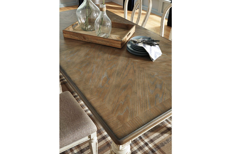 Realyn Chipped White Dining Extension Table - Gate FurnitureDining Table