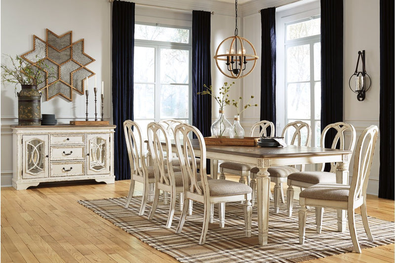 Realyn Chipped White Dining Extension Table - Gate FurnitureDining Table