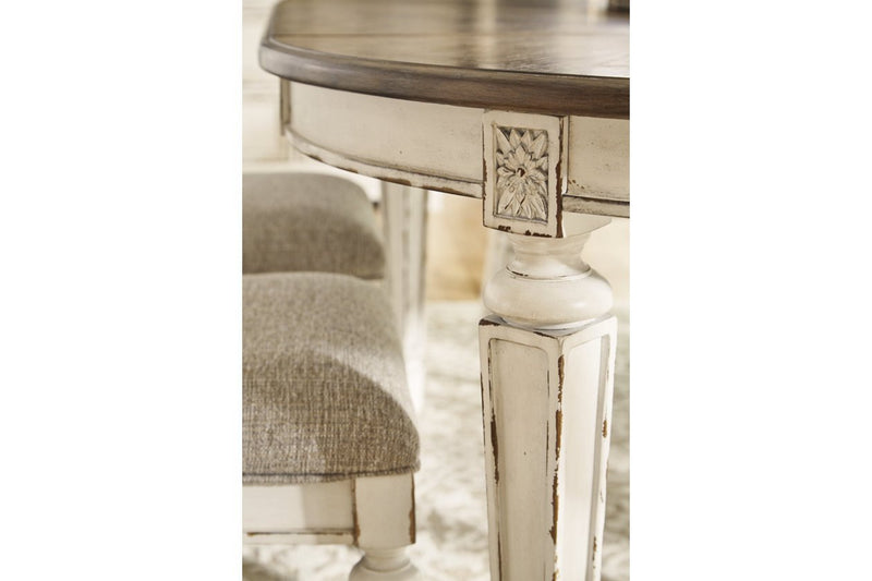 Realyn Chipped White Dining Extension Table - Gate FurnitureDining Table